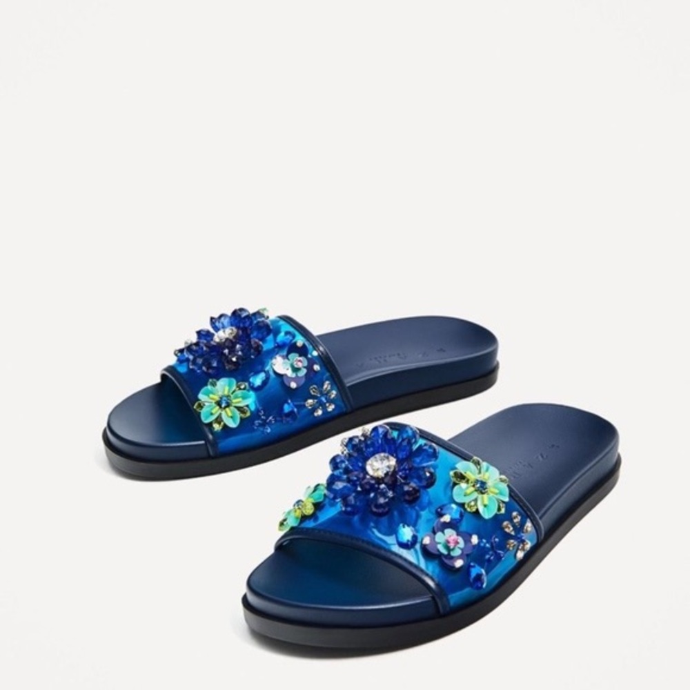 Zara floral slides
